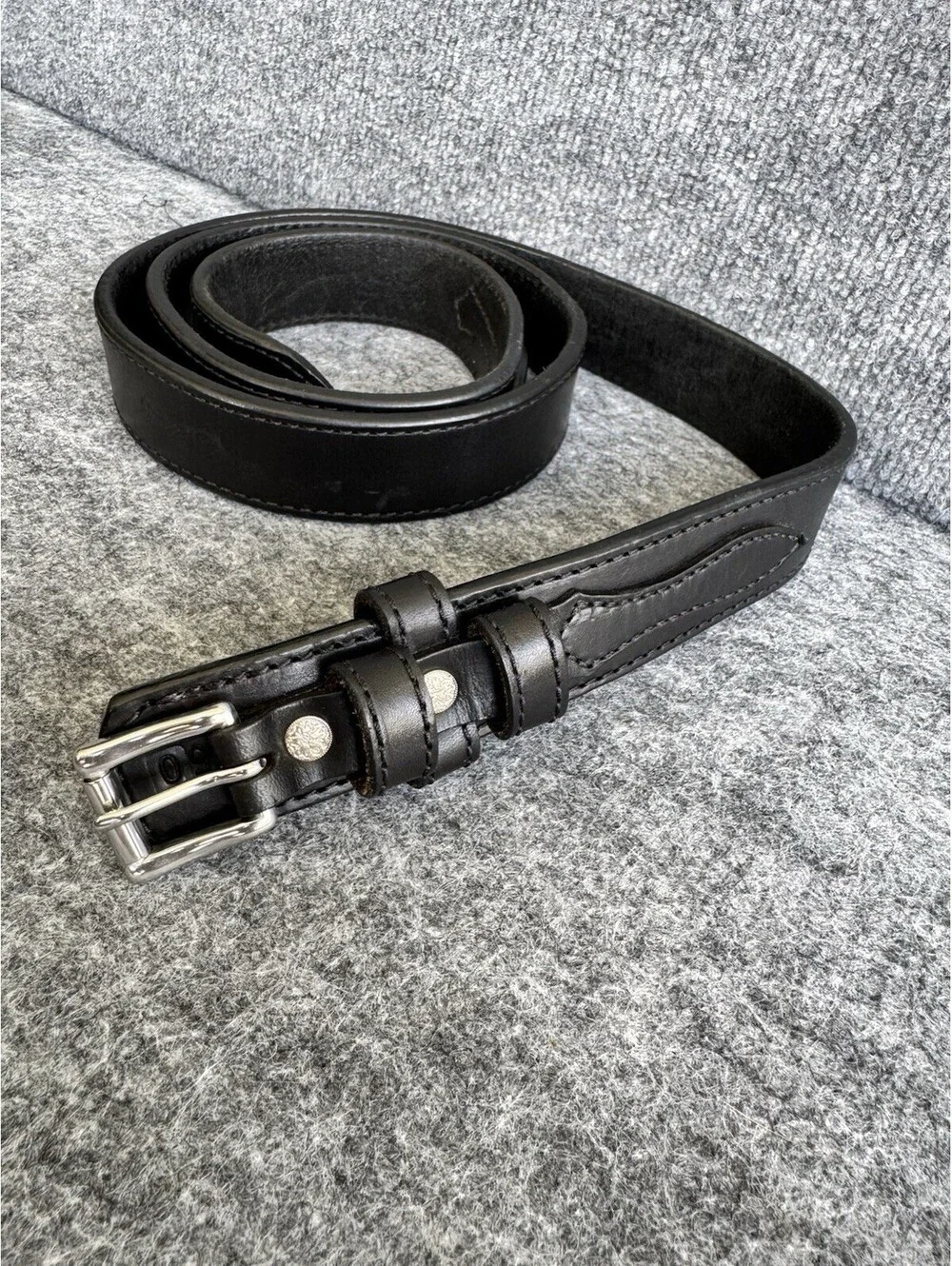 Hanks Belts Black Leather Belt Size 50 USA Made Heavy Duty 100 Year Belt